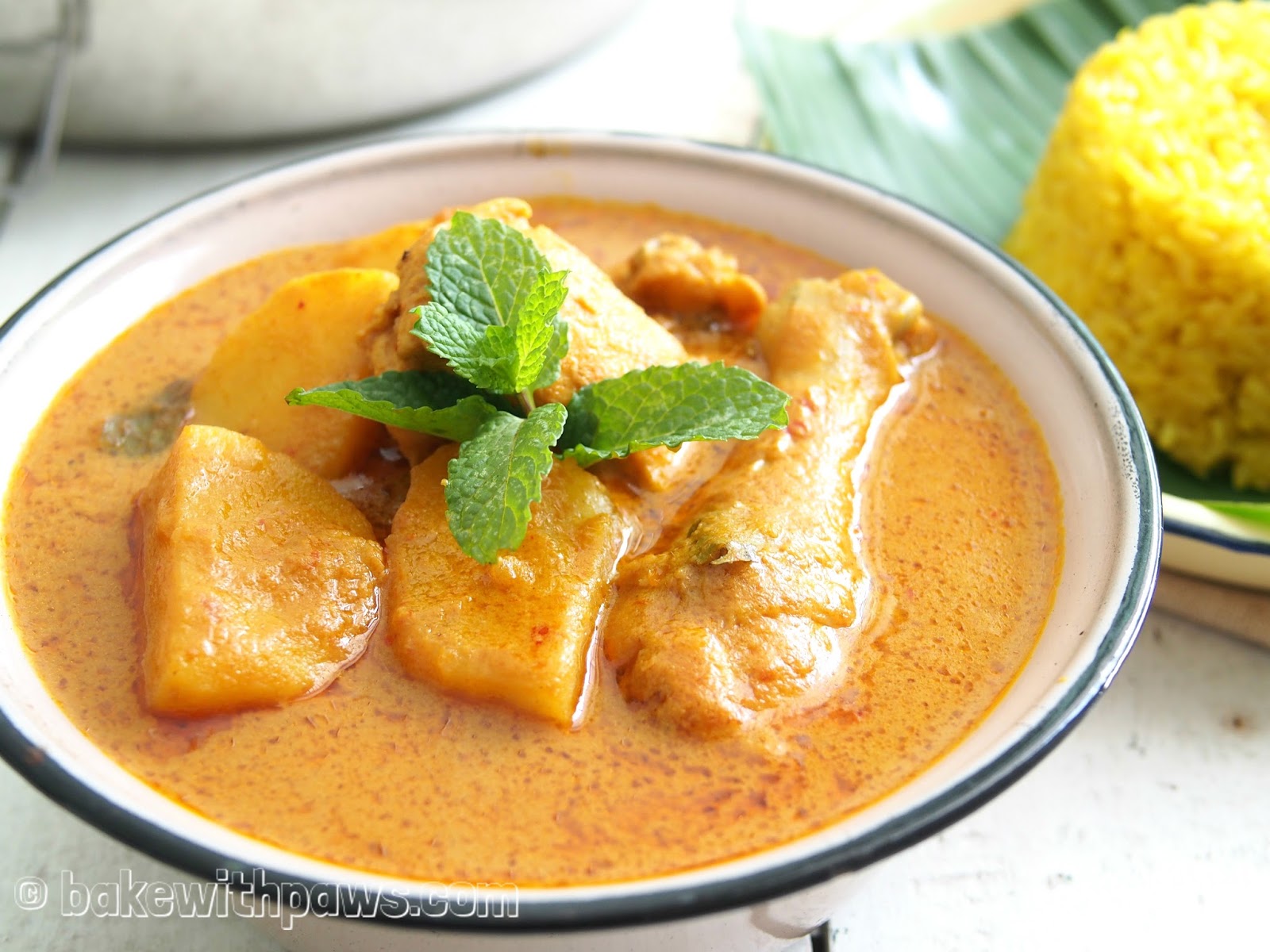 Nasi Kunyit & KariKay (Turmeric Rice & Nyonya Chicken Curry) BAKE