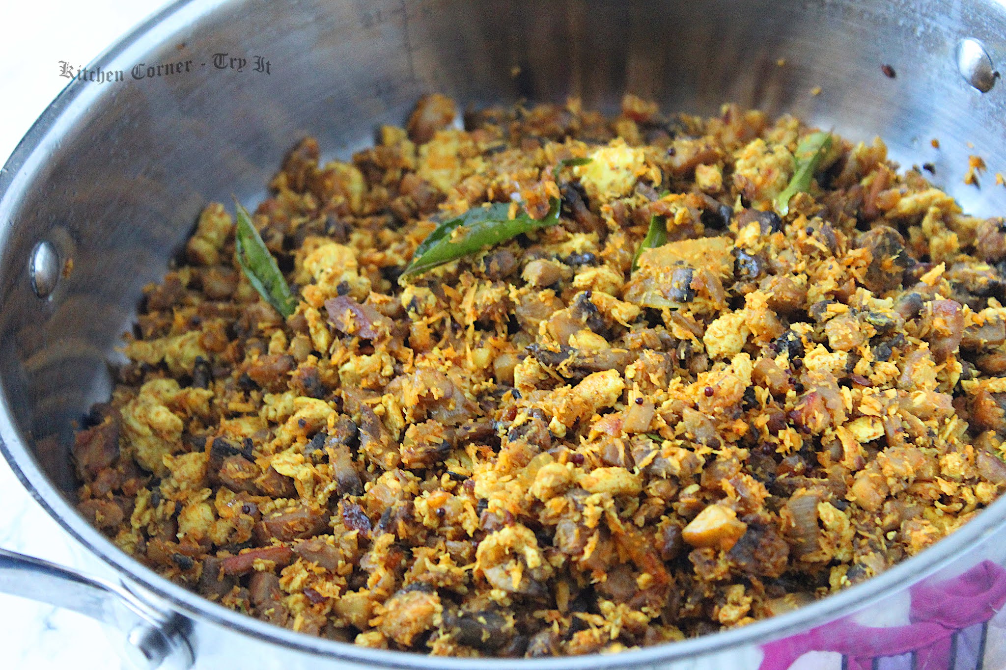 Mushroom Egg Thoran Kerala Style Egg and Mushroom with Coconut