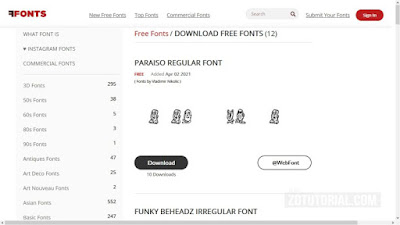 Kumpulan 13 Situs Download Font Gratis Siap Desain zotutorial.com