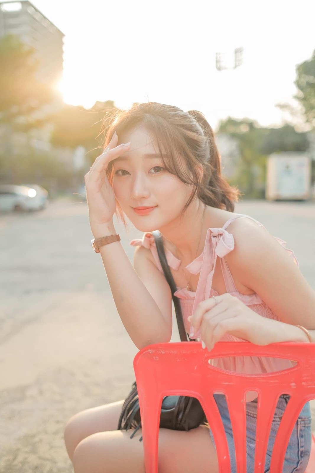 Korean cute girl Haeun Hana - Afternoon stroll around city streets - Picture 31