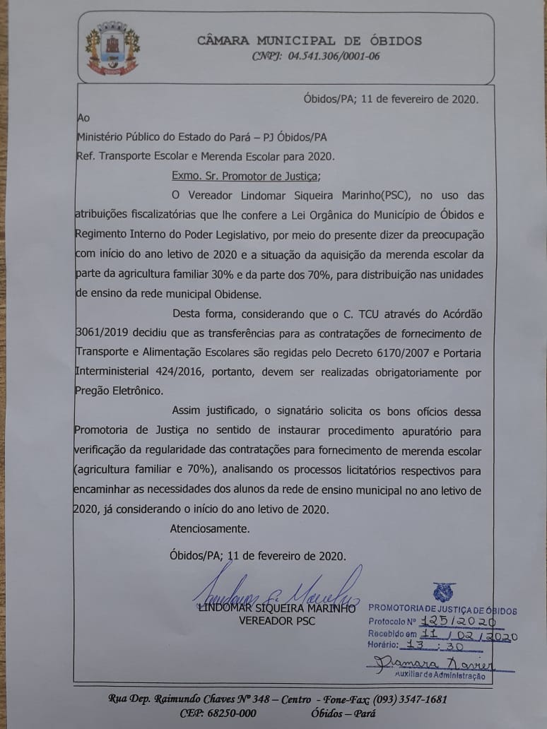 Câmara e merenda escolar