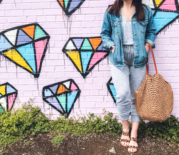 style on a budget, target find, spring style, graffiti wall, what to wear for spring, how to style a denim jacket, north carolina blogger, mom style