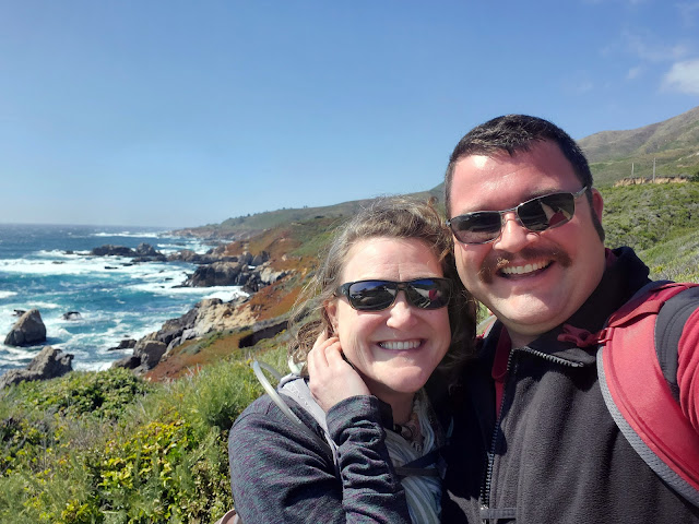 Image of a couple (us) by the Pacific Ocean