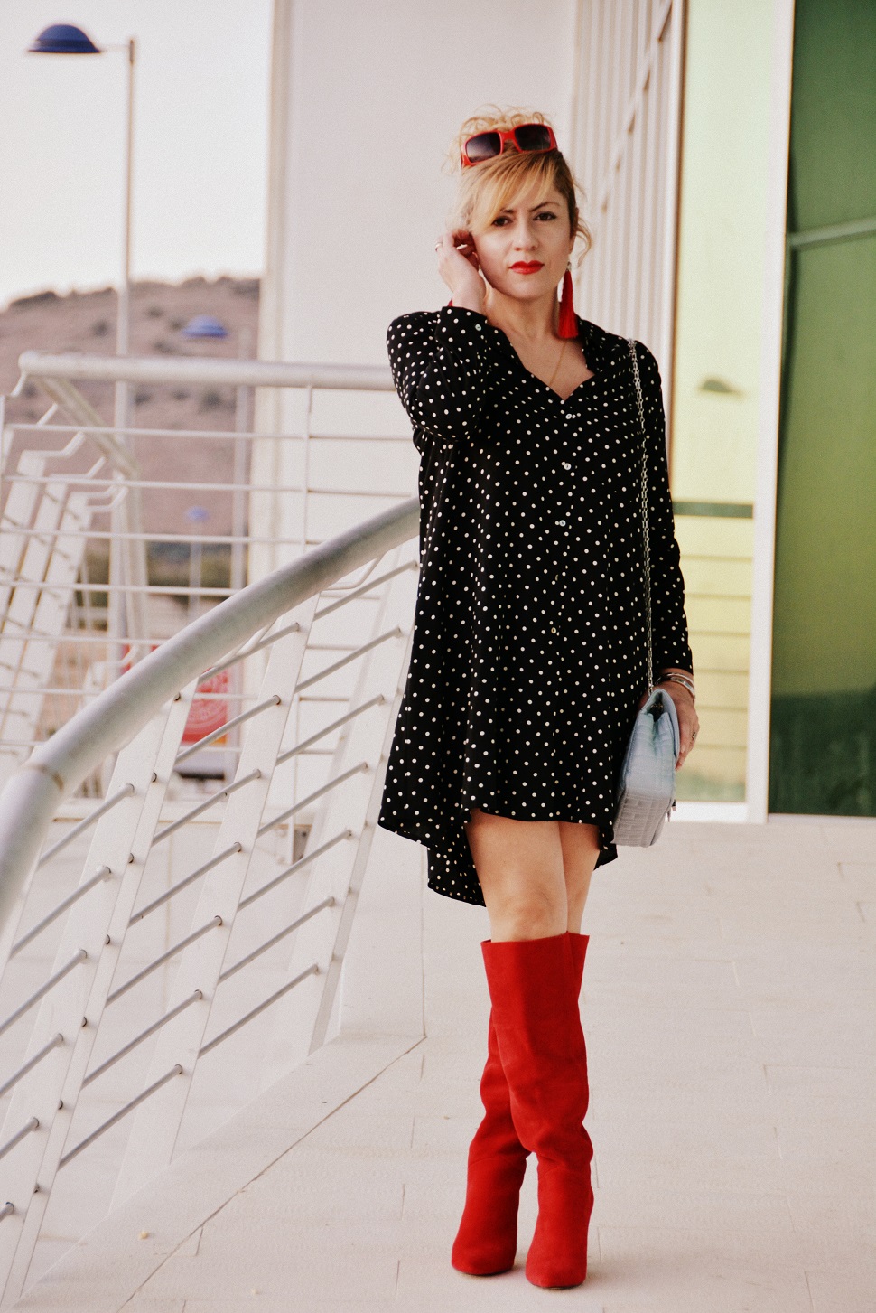 De Seda y Rosa Botas altas rojas