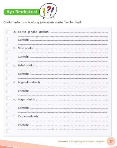 Soal Pintar Kunci Jawaban Tematik Tema 8 Kelas 4 Hal 17 18 Ayo Berdiskusi