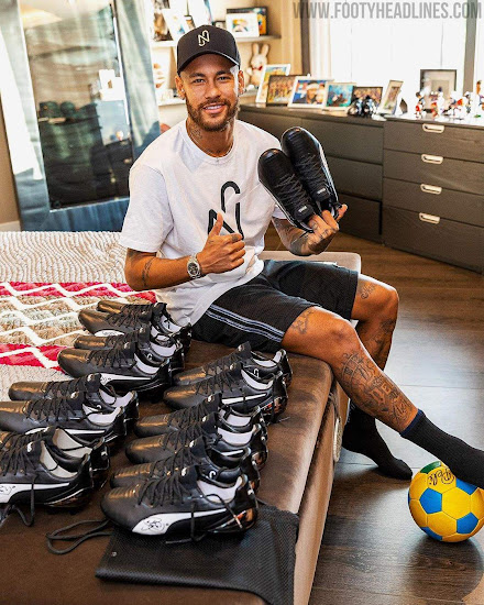 Modified For Neymar: Black / White Puma King Platinum 'Neymar' Boots ...