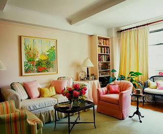 Salas con acentos coral - Decoración de salas con estilo