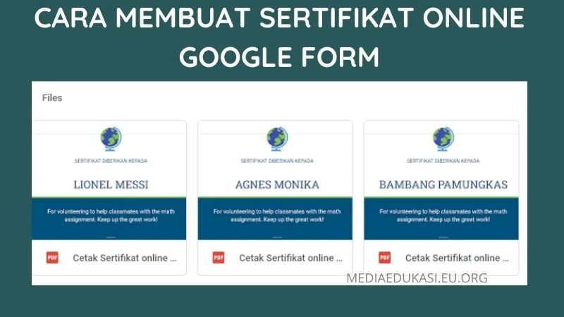 cara membuat sertifikat online dengan google form