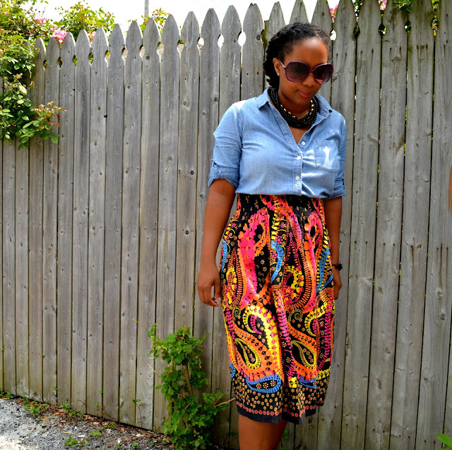 wearing completely thrifted outfit on blog