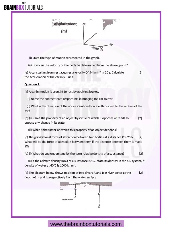 icse-class-9-physics-sample-paper