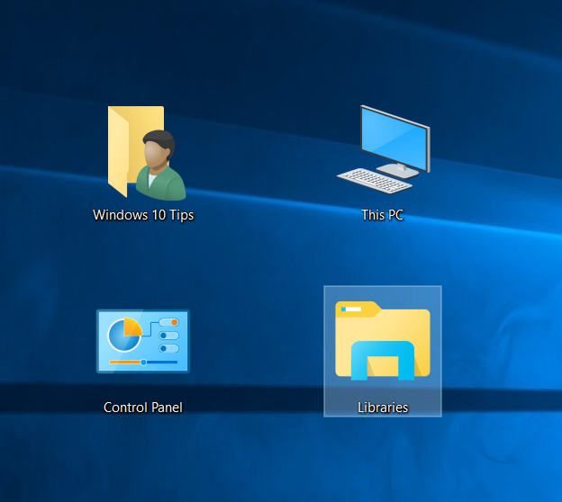 Create A Libraries Desktop Icon In Windows 10