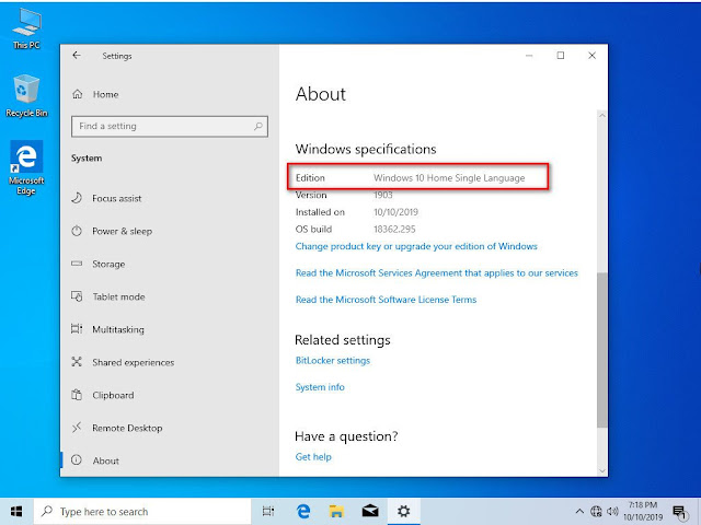 nâng cấp Windows 10 Home lên windows 10 pro