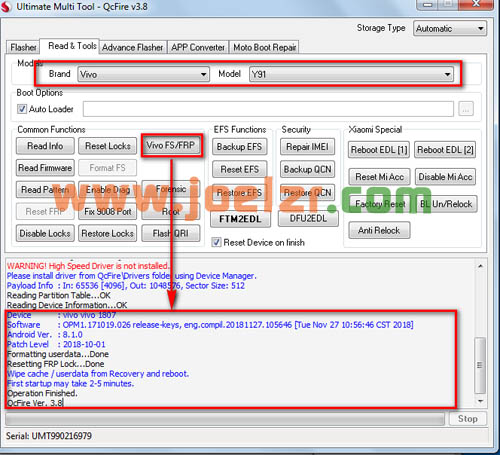 Bypass FRP dan Pola Vivo 1807 dengan UMT Tool