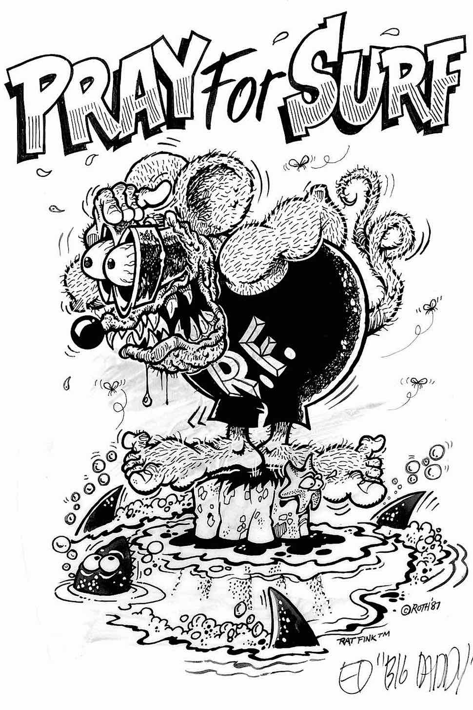 Ed Roth Rat Fink Pray For Surf, Ed Roth's Rat Fink