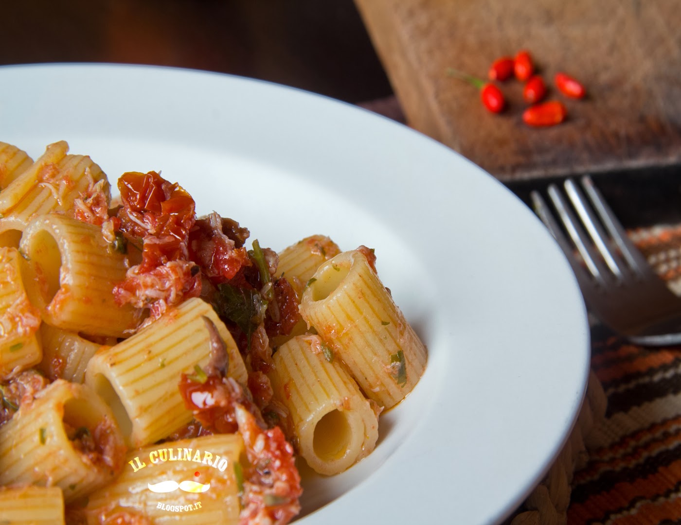 mezze maniche con baccalà