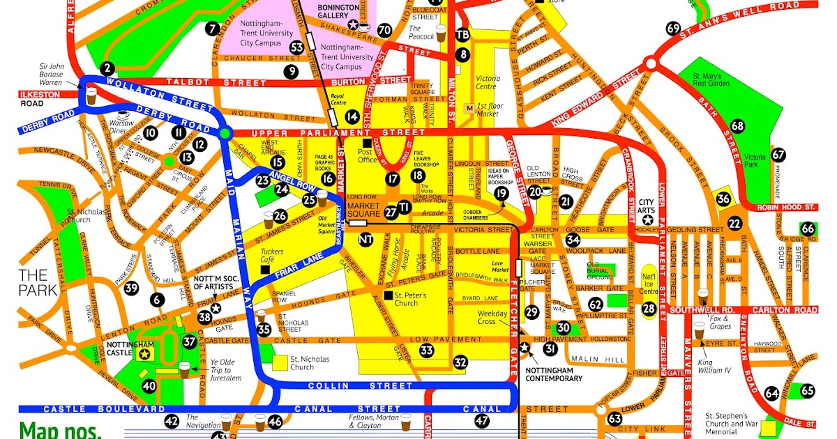 History by Nottingham Bus Nottingham City Centre History Bus Map