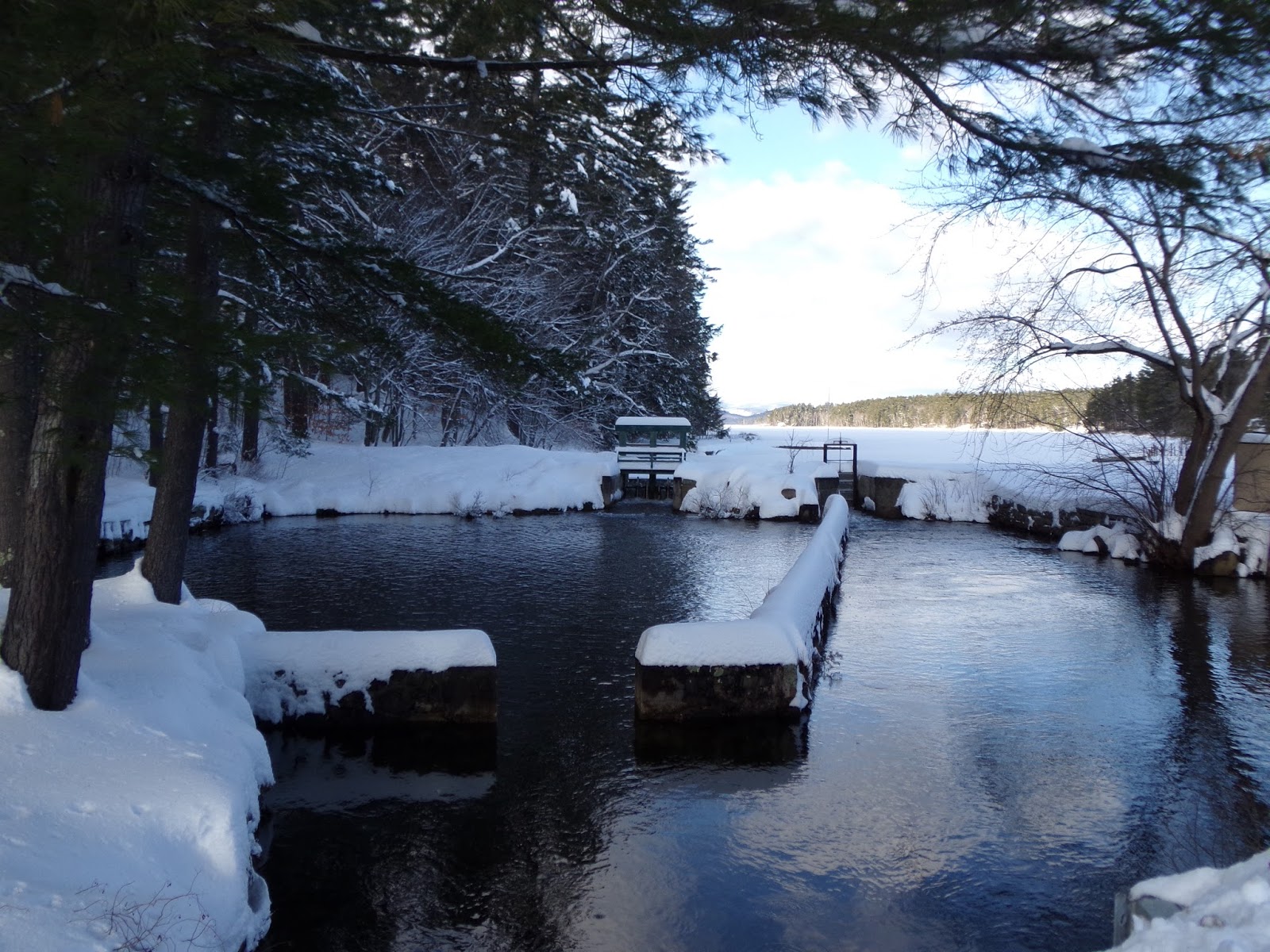 Shorey Park & Highland Lake in the Snow, Bridgton, Maine