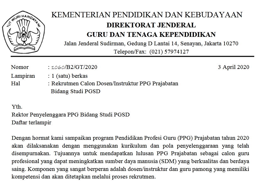Rekrutmen Calon Dosen Instruktur Ppg Prajabatan Bidang Studi Pgsd 2020 2021 Kelas Online
