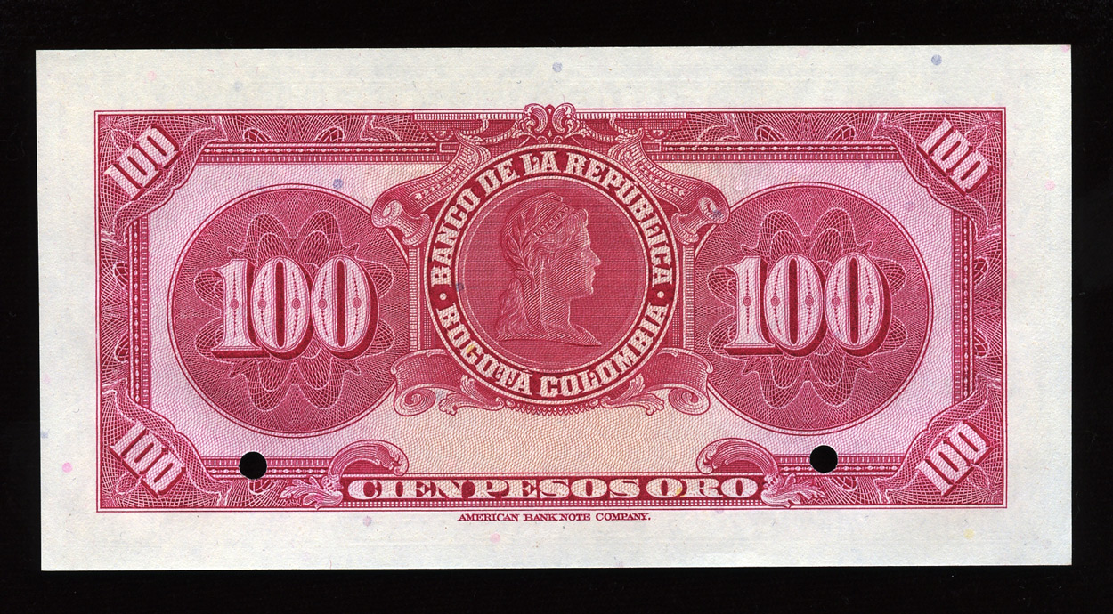 Colombia Banknotes 100 Colombian Pesos Oro Banknote 1951 World colombia-banknotes-100-colombian-pesos-oro-banknote-1951-world