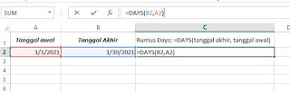 Rumus untuk membuat tanggal Otomatis di Excel