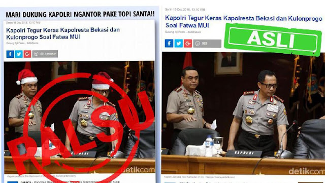 Kapok, Polisi Akan Buru Pengedit Foto Kapolri dan Wakapolri Pakai Topi Sinterklas Kapok, Polisi Akan Buru Pengedit Foto Kapolri dan Wakapolri Pakai Topi Sinterklas