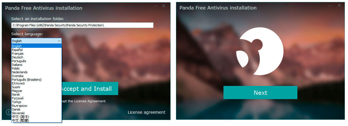 instalación de Panda Free Antivirus