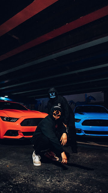 Sports Car Wallpaper, Hoodie Guy Mask Man.