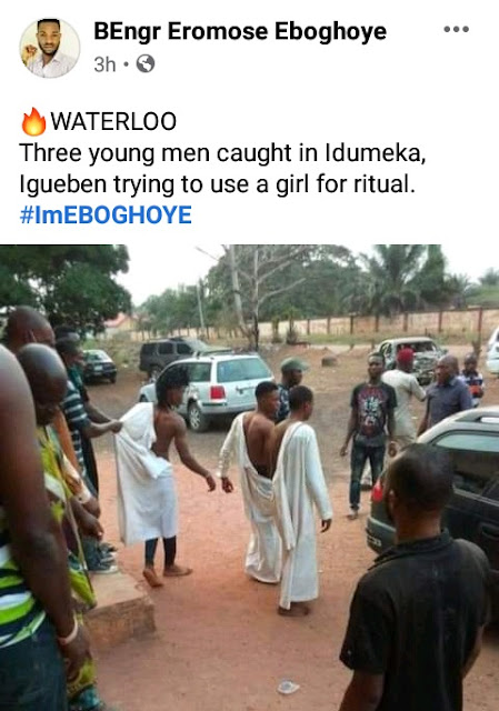 Three men arrested after attempting to use a Girl for money ritual