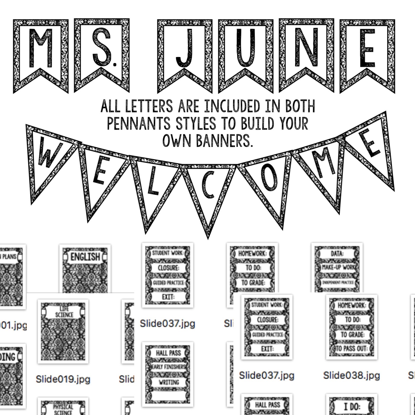 Back To School Classroom Decor, Word Walls, Calendar, Alphabet