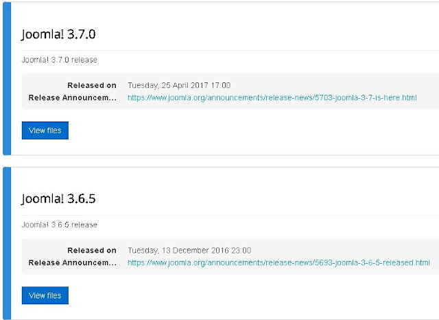 Senarai versi Joomla