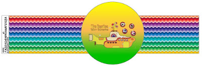 Beatles Yellow Submarine: Free Party Printables. Beatles Yellow Submarine Free Printable Napkin Rings