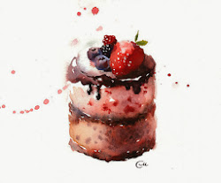 watercolor cake painting food maria paintings stezhko watercolour dessert watercolors sweet beverage etsy sketch марии акварели desserts sennelier illustration watercolours
