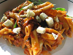 Penne with Fennel, Tomato Sauce and Blue Cheese