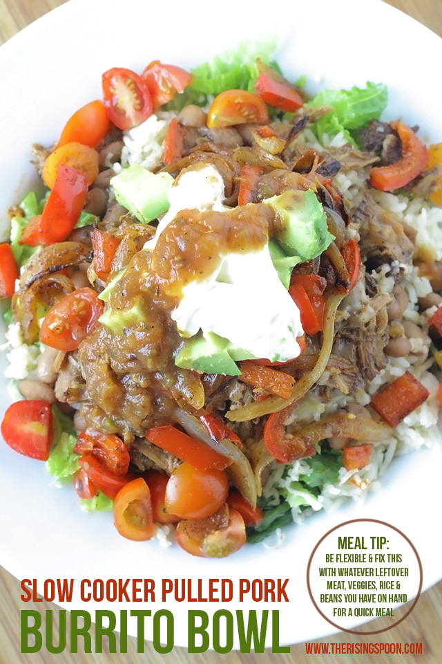Slow Cooker Pulled Pork Burrito Bowl The Rising Spoon