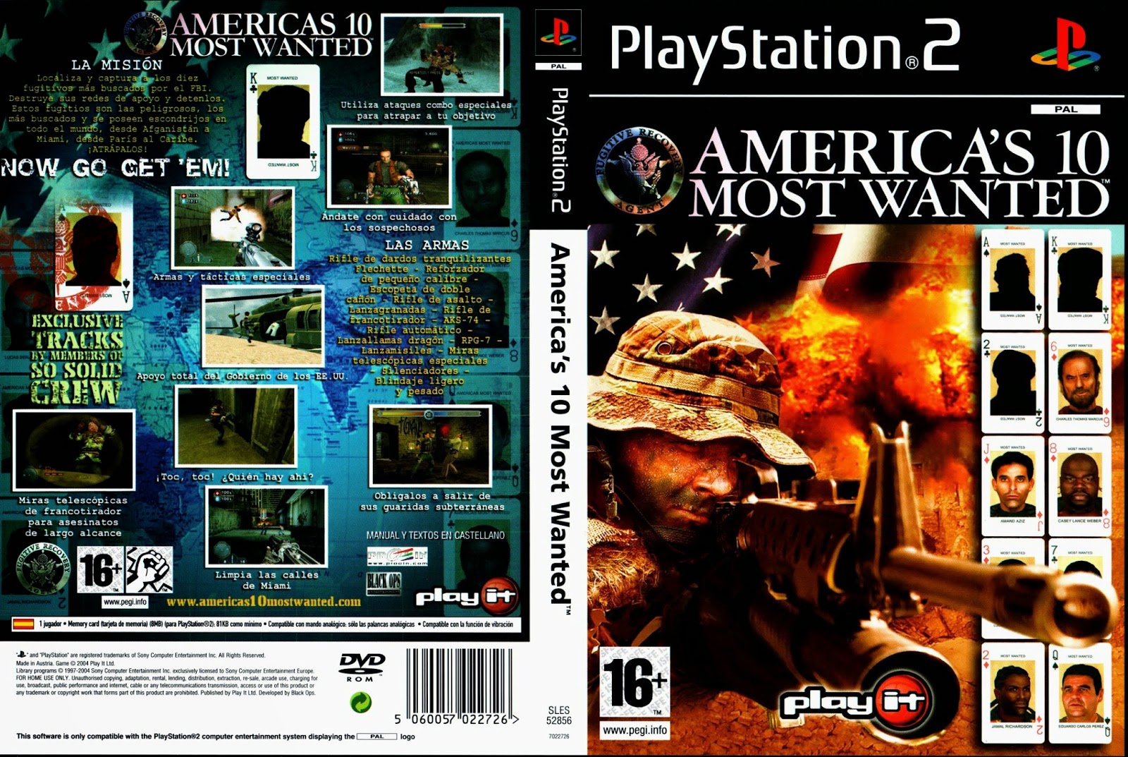 Coleccion Caratulas PS2 Americas 10 Most Wanted