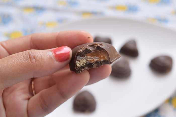 Caramel & Nuts Homemade Chocolate - Valentine's Day Special - Priya R - Magic of Indian Rasoi