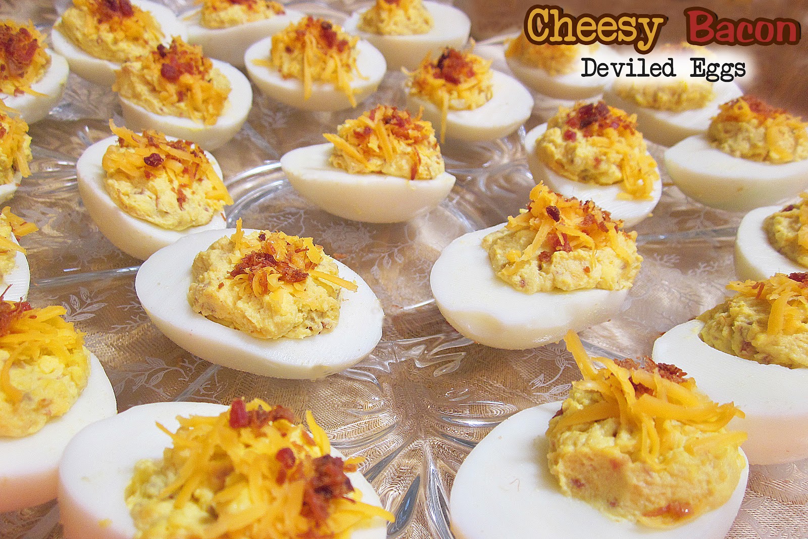 Diddles and Dumplings Cheesy Bacon Deviled Eggs