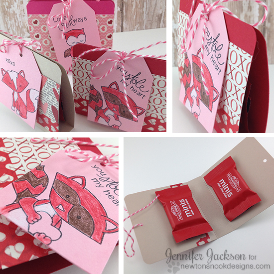 Ghirardelli treat holders by Jennifer Jackson | Sweetheart Tails Stamp set by Newton's Nook Designs!