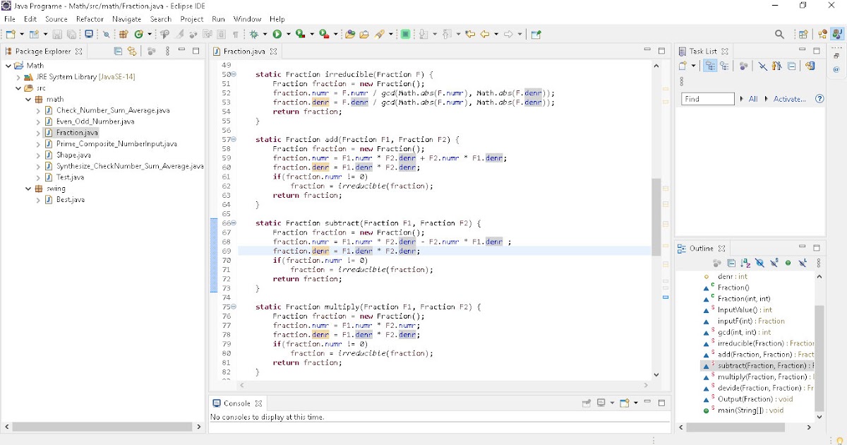 Work With Fraction In Java