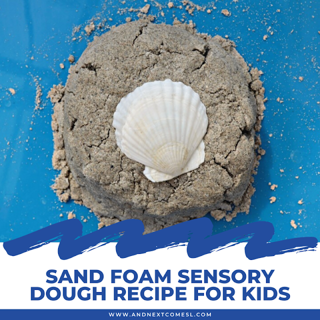 Sand foam sensory dough recipe for kids