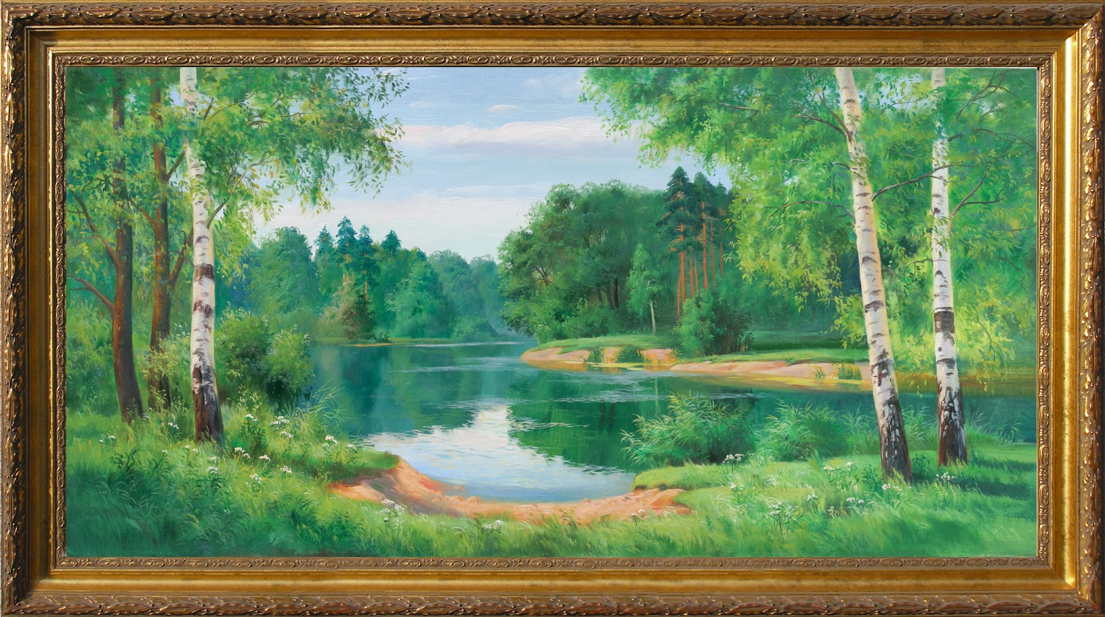 Пейзаж березы у реки Пейзаж березы у реки