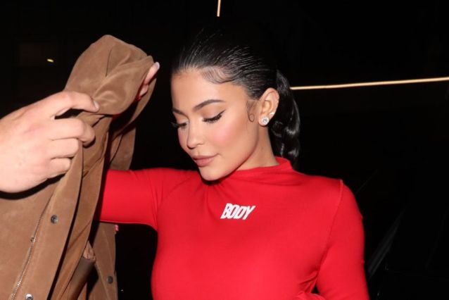 Kylie Jenner Matches Her Crop Top & Red Leather Pants