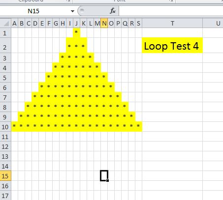 Excel VBA Sample Code: Asterisk Triangle in Excel VBA Through Loops