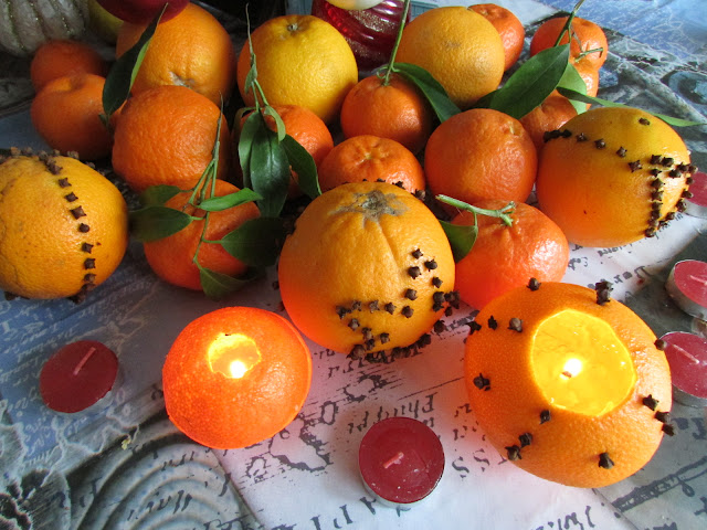ozdoby z pomarańczy i mandarynek