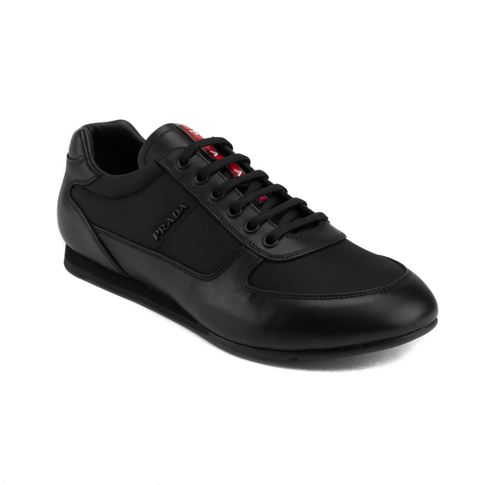 Sneaker Watch : Prada Men's Leather Low-Top Sneaker Shoes Black