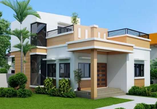 Lingkar Warna Inspirasi Desain Rumah Minimalis 1 Setengah Lantai Denah