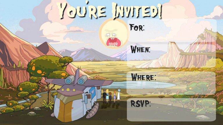 Musings Of An Average Mom Rick And Morty Invitations