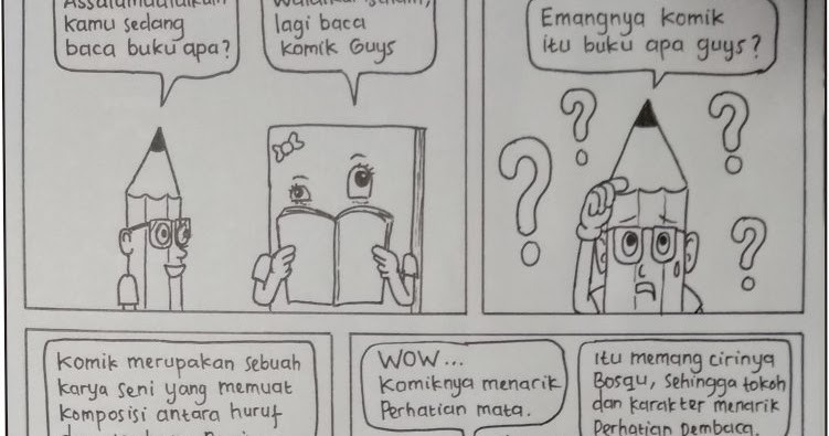 Proses menulis dan menggambar komik menggunakan alat berupa