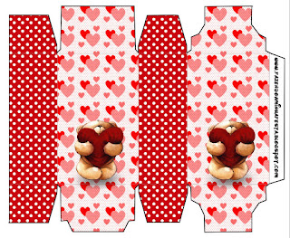 Teddy Bear in Love: Free Printable Boxes. Teddy Bear in Love Free Printable Box.