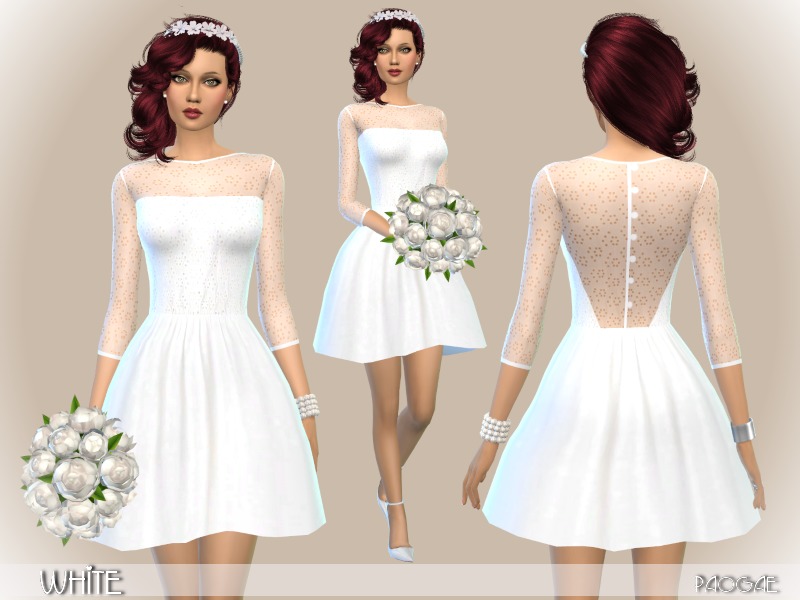 Sims 4 CC's The Best Wedding Dress by Paogae